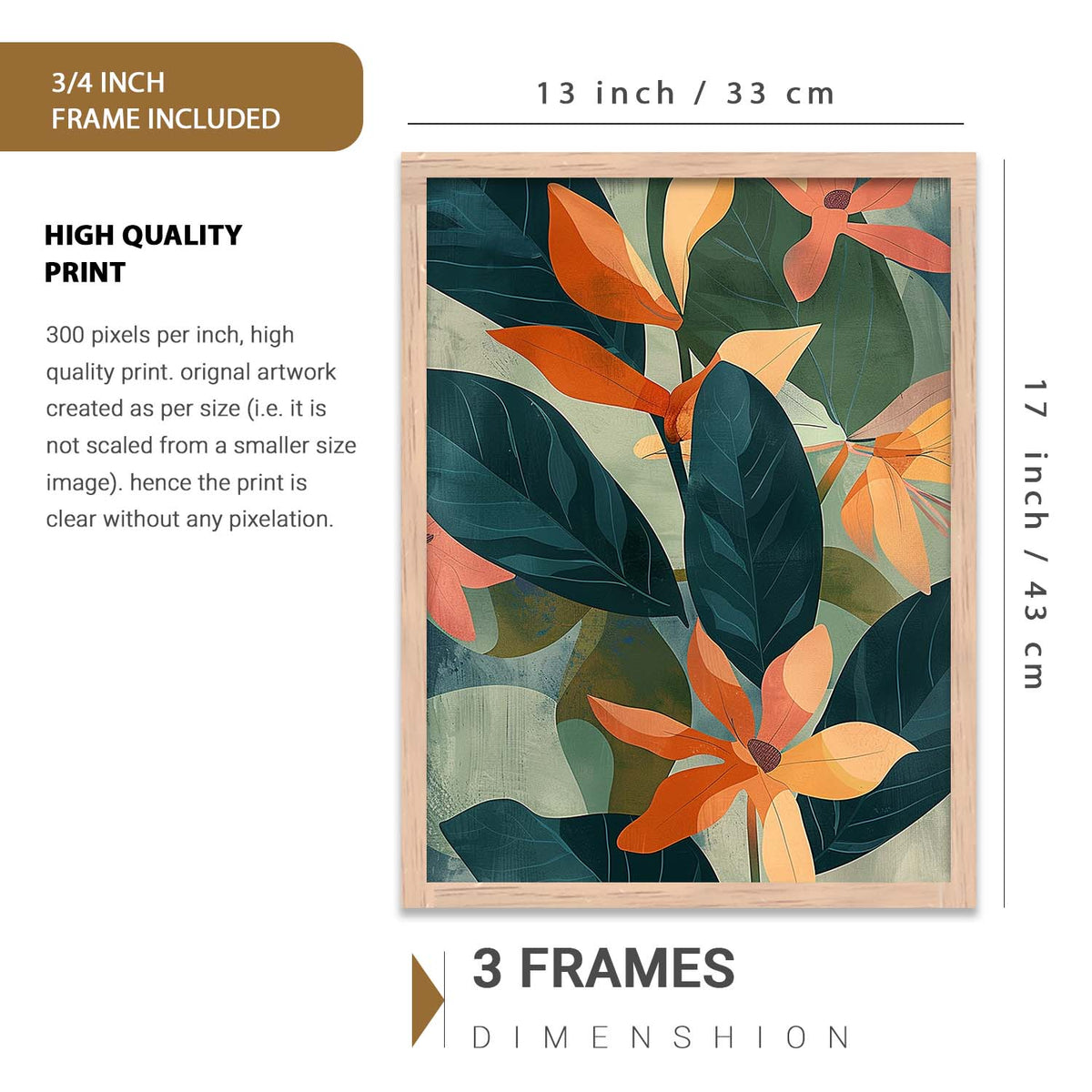 Modern Art Prints with Frame for Living Room Bedroom Home and Office Wall Decor Set of 6