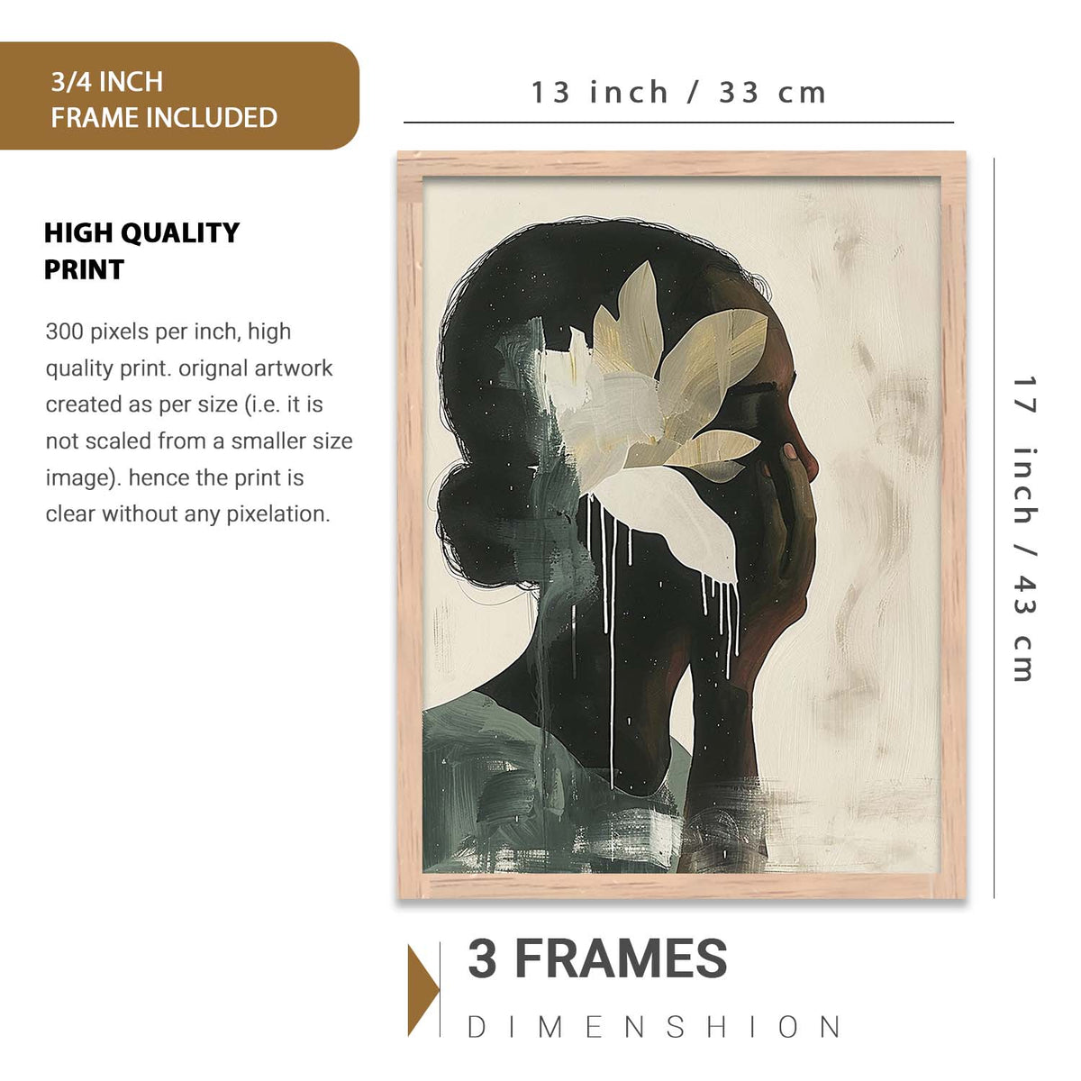 Nature Art Prints with Frame for Living Room Bedroom Home and Office Wall Decor Set of 6