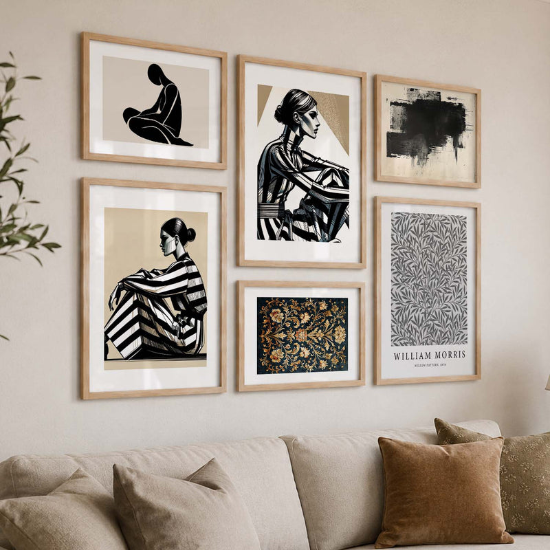 Baho Art Prints with Frame for Living Room Bedroom Home and Office Wall Decor Set of 6
