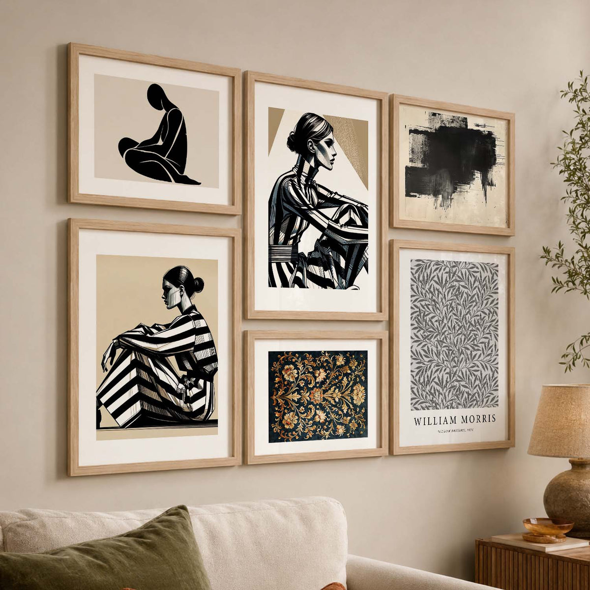 Baho Art Prints with Frame for Living Room Bedroom Home and Office Wall Decor Set of 6