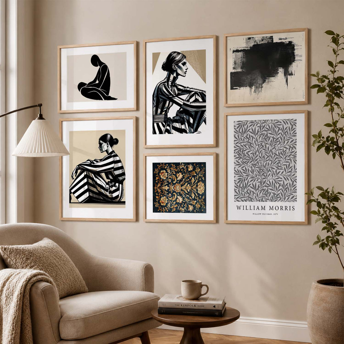 Baho Art Prints with Frame for Living Room Bedroom Home and Office Wall Decor Set of 6