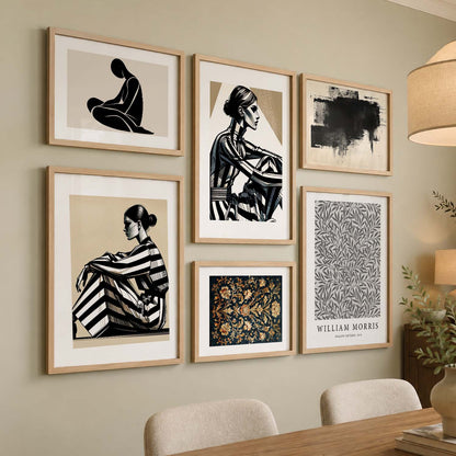 Baho Art Prints with Frame for Living Room Bedroom Home and Office Wall Decor Set of 6