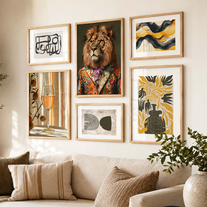 Modern Art Prints with Frame for Living Room Bedroom Home and Office Wall Decor Set of 6