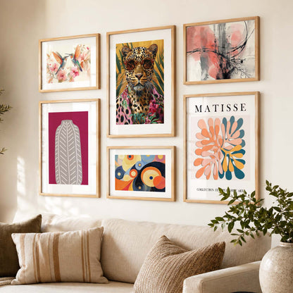 Modern Art Prints with Frame for Living Room Bedroom Home and Office Wall Decor Set of 6