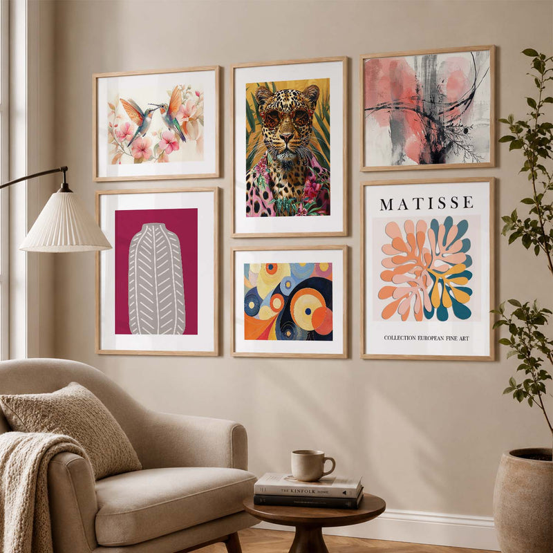 Modern Art Prints with Frame for Living Room Bedroom Home and Office Wall Decor Set of 6