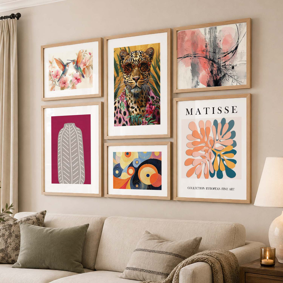 Modern Art Prints with Frame for Living Room Bedroom Home and Office Wall Decor Set of 6