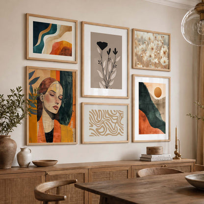 Modern  Art Prints with Frame for Living Room Bedroom Home and Office Wall Decor Set of 6
