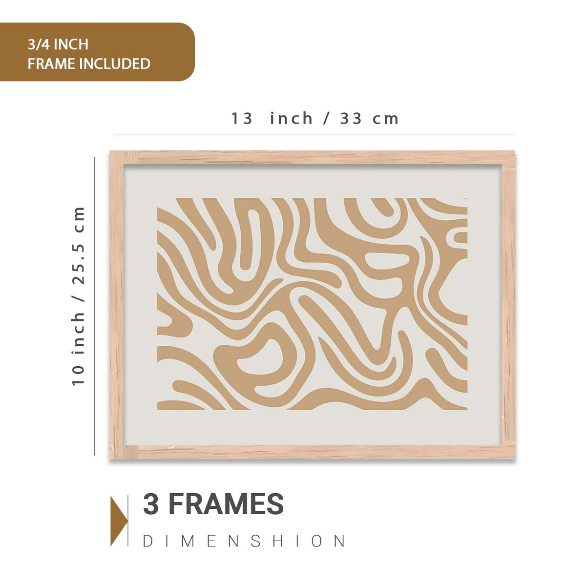 Modern  Art Prints with Frame for Living Room Bedroom Home and Office Wall Decor Set of 6