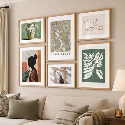 Modern Art Prints with Frame for Living Room Bedroom Home and Office Wall Decor Set of 6