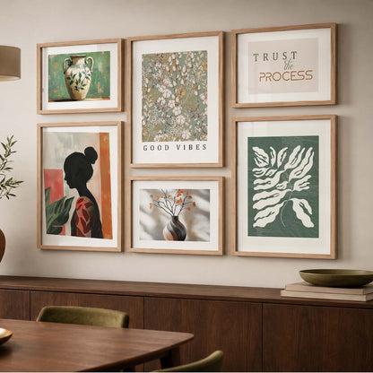 Modern Art Prints with Frame for Living Room Bedroom Home and Office Wall Decor Set of 6