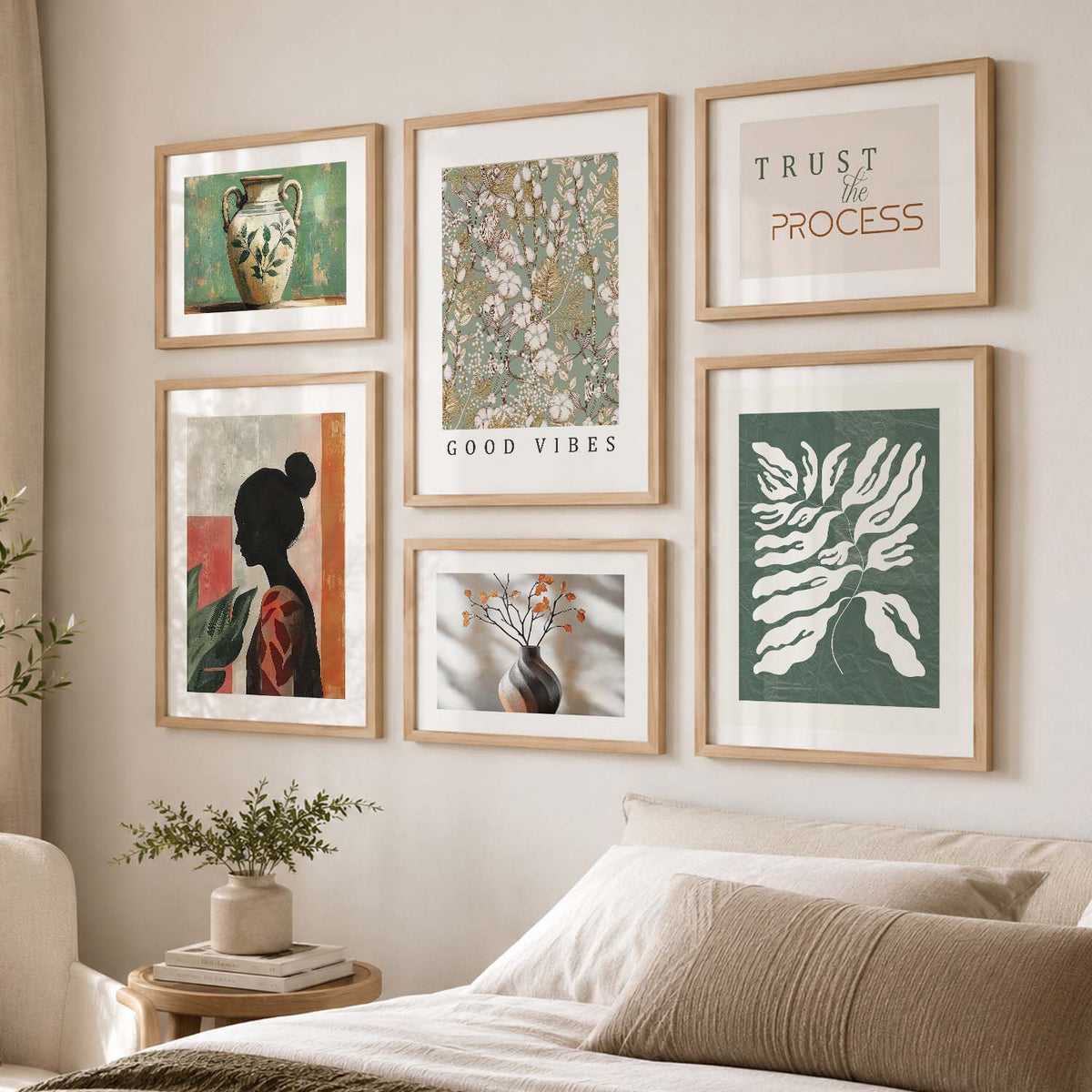 Modern Art Prints with Frame for Living Room Bedroom Home and Office Wall Decor Set of 6