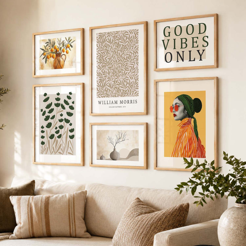 Modern  Art Prints with Frame for Living Room Bedroom Home and Office Wall Decor Set of 6