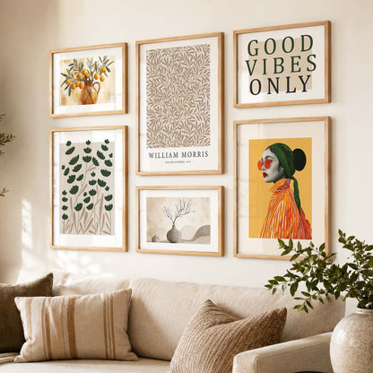Modern  Art Prints with Frame for Living Room Bedroom Home and Office Wall Decor Set of 6