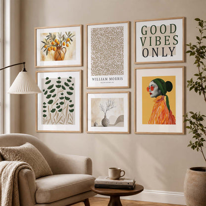Modern  Art Prints with Frame for Living Room Bedroom Home and Office Wall Decor Set of 6