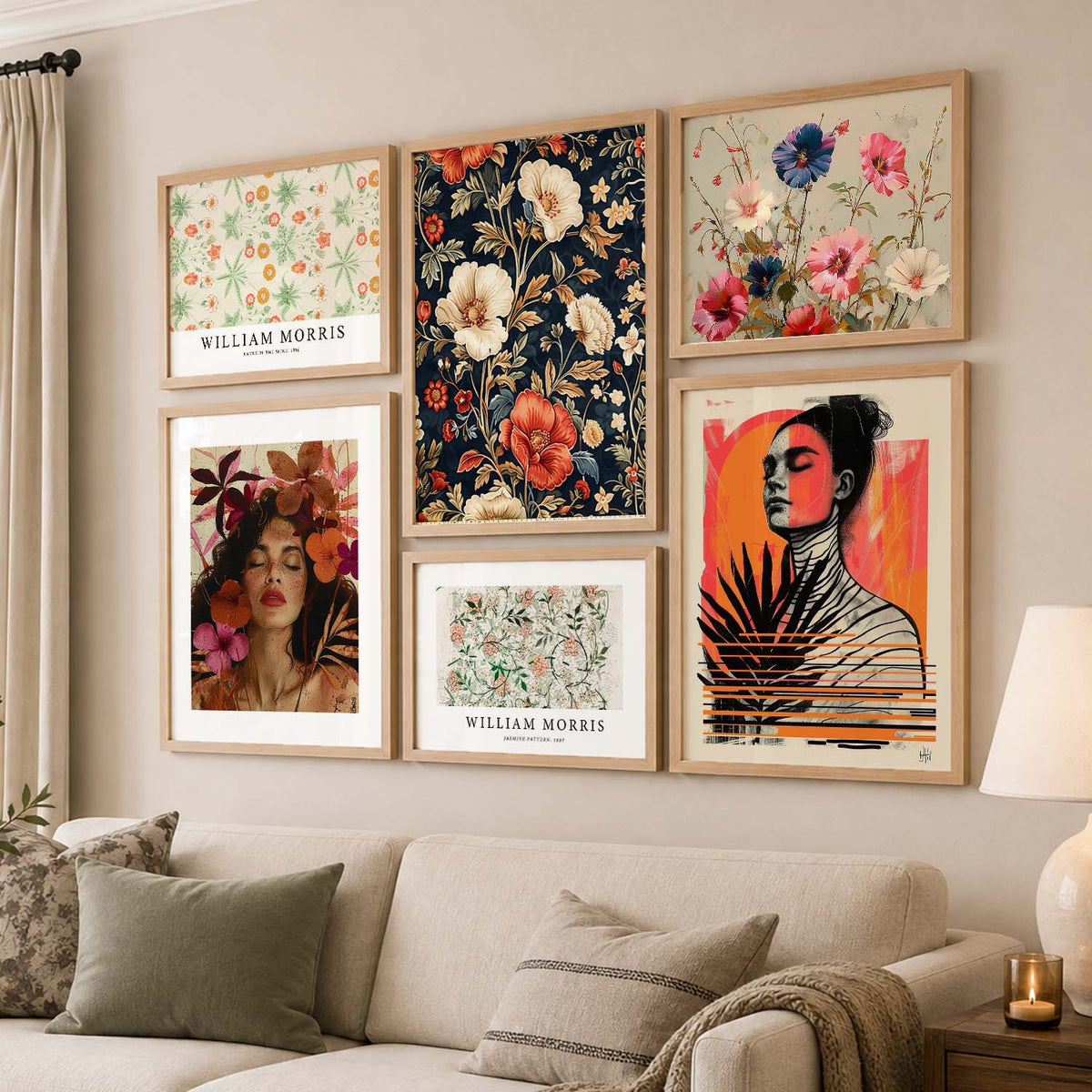 Modern  Art Prints with Frame for Living Room Bedroom Home and Office Wall Decor Set of 6