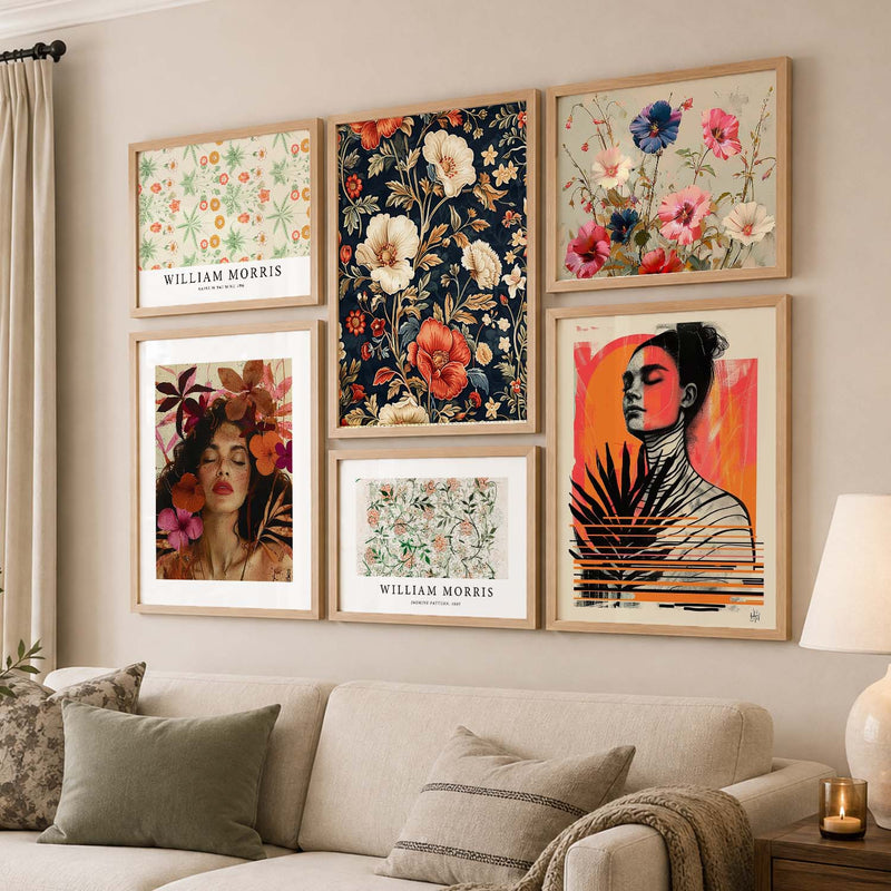 Modern  Art Prints with Frame for Living Room Bedroom Home and Office Wall Decor Set of 6