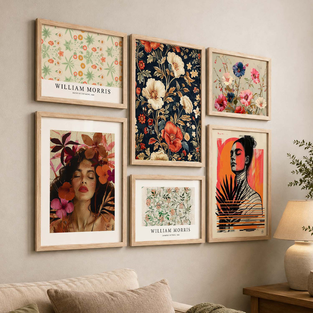 Modern  Art Prints with Frame for Living Room Bedroom Home and Office Wall Decor Set of 6