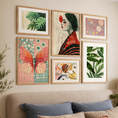 Abstract  Art Prints with Frame for Living Room Bedroom Home and Office Wall Decor Set of 6