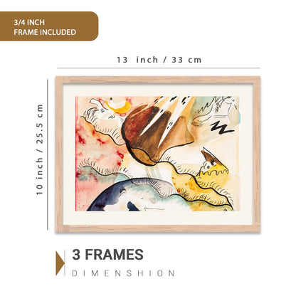 Abstract  Art Prints with Frame for Living Room Bedroom Home and Office Wall Decor Set of 6