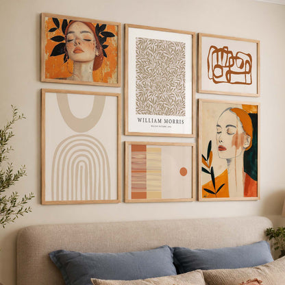 Abstract Art Prints with Frame for Living Room Bedroom Home and Office Wall Decor Set of 6