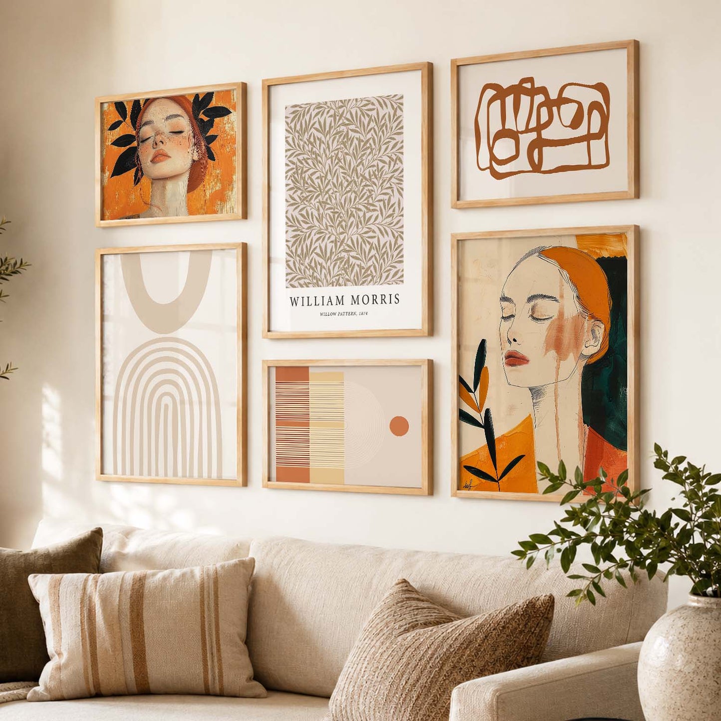 Abstract Art Prints with Frame for Living Room Bedroom Home and Office Wall Decor Set of 6