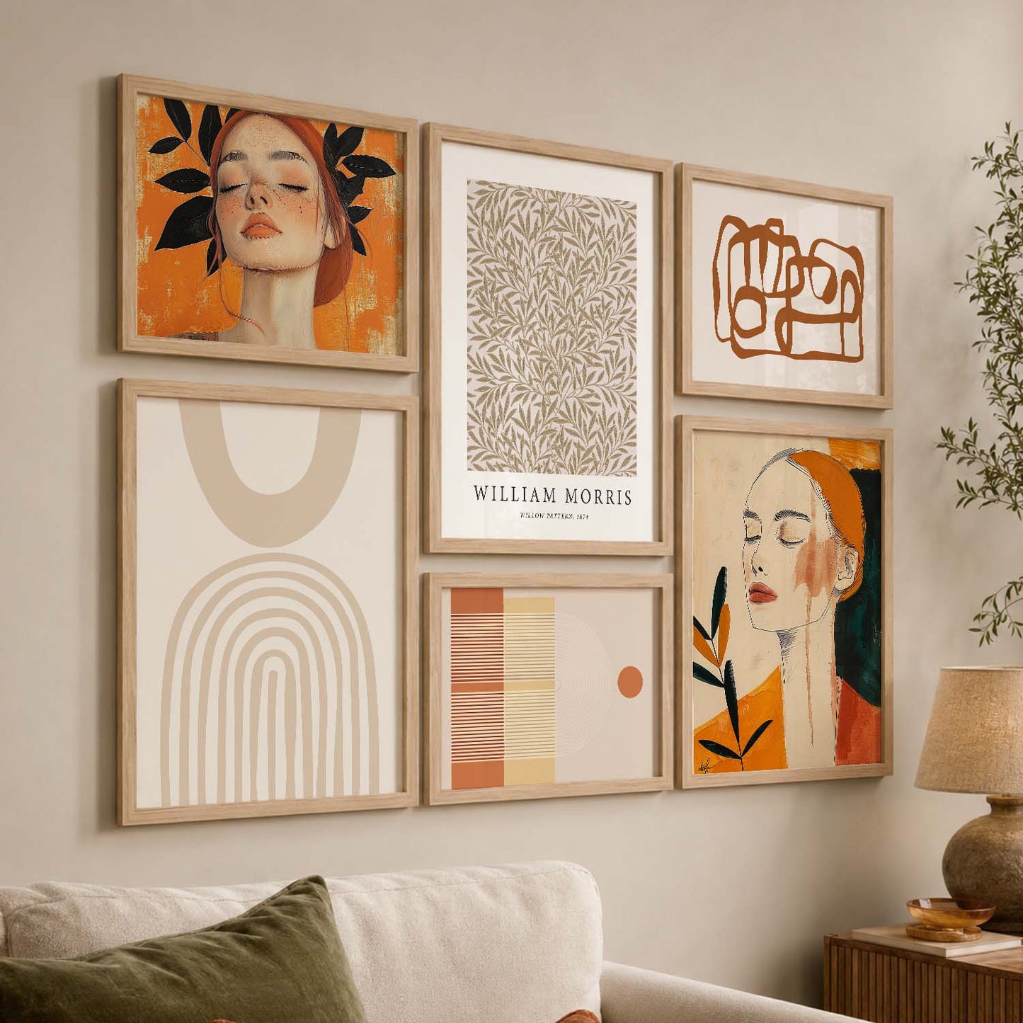 Abstract Art Prints with Frame for Living Room Bedroom Home and Office Wall Decor Set of 6