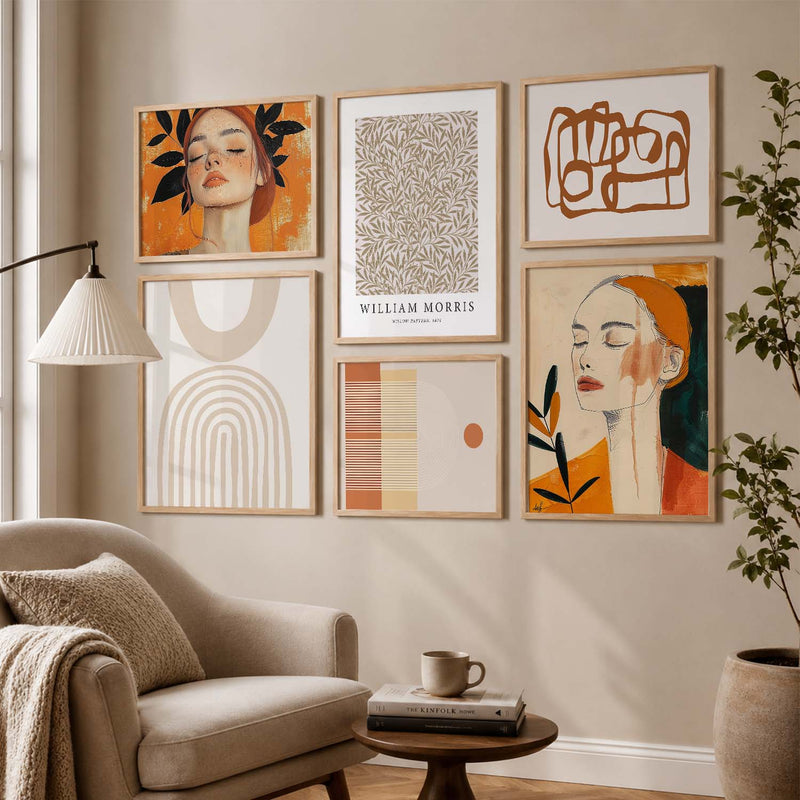 Abstract Art Prints with Frame for Living Room Bedroom Home and Office Wall Decor Set of 6