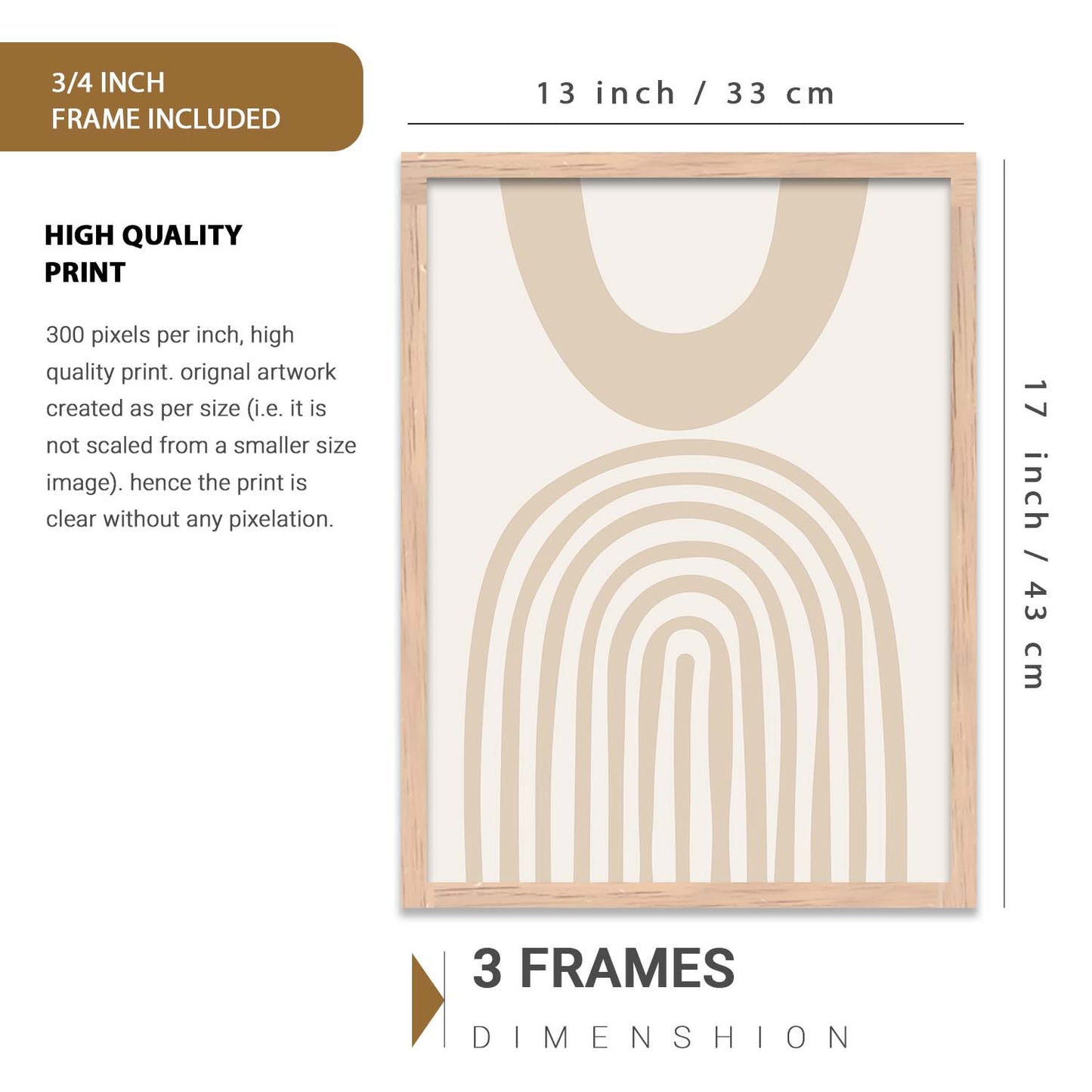 Abstract Art Prints with Frame for Living Room Bedroom Home and Office Wall Decor Set of 6
