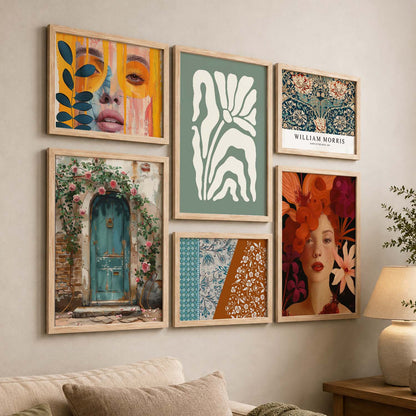 Abstract  Art Prints with Frame for Living Room Bedroom Home and Office Wall Decor Set of 6