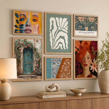 Abstract  Art Prints with Frame for Living Room Bedroom Home and Office Wall Decor Set of 6
