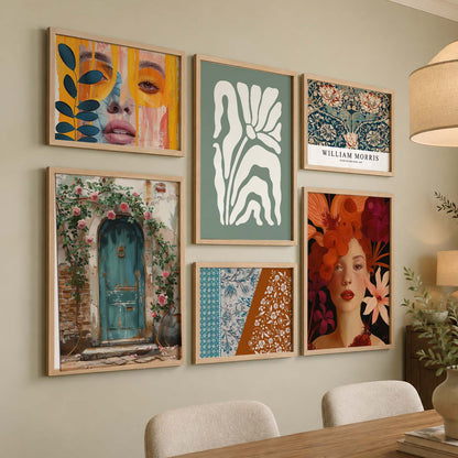 Abstract  Art Prints with Frame for Living Room Bedroom Home and Office Wall Decor Set of 6