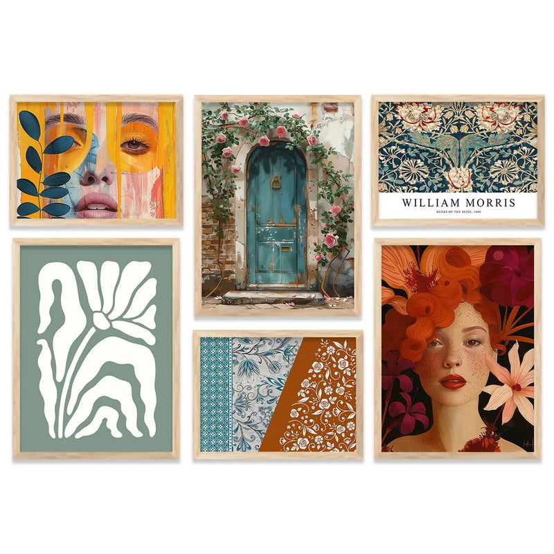 Abstract  Art Prints with Frame for Living Room Bedroom Home and Office Wall Decor Set of 6
