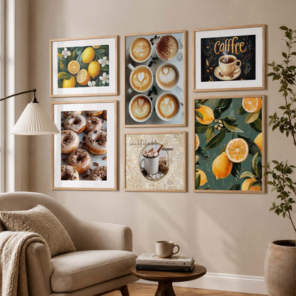 Cofe  Art Prints with Frame for Living Room Bedroom Home and Office Wall Decor Set of 6
