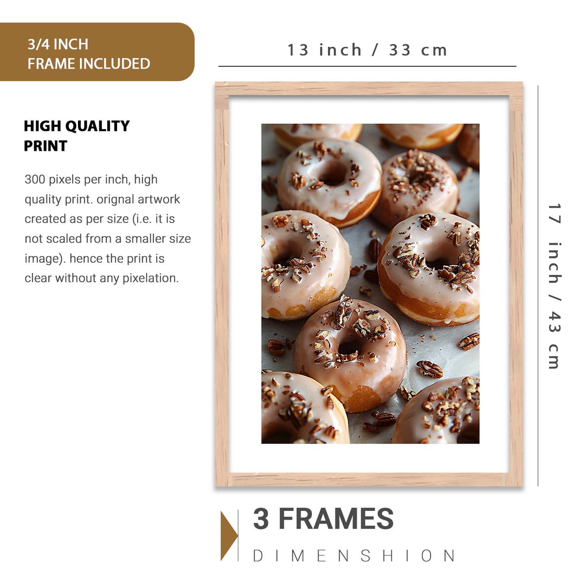 Cofe  Art Prints with Frame for Living Room Bedroom Home and Office Wall Decor Set of 6