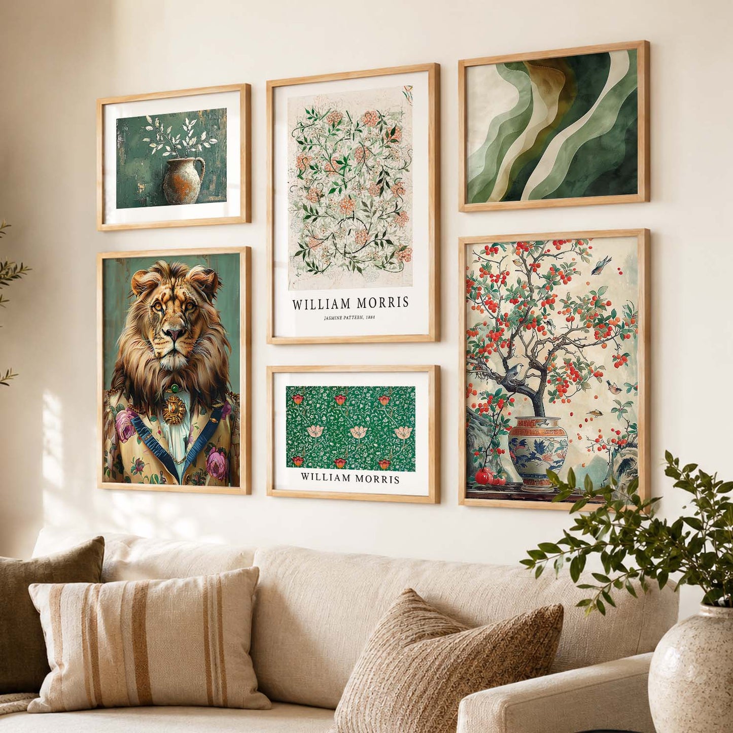 Abstract  Art Prints with Frame for Living Room Bedroom Home and Office Wall Decor Set of 6