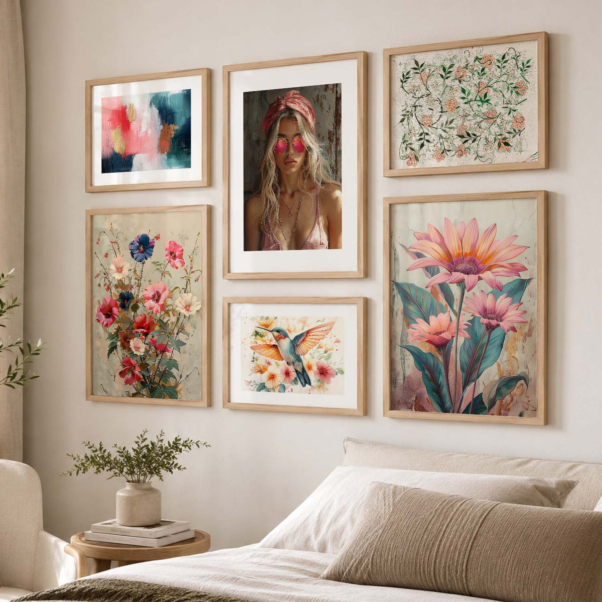 Modern Art Prints with Frame for Living Room Bedroom Home and Office Wall Decor Set of 6