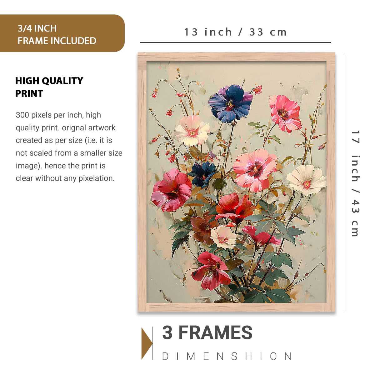 Modern Art Prints with Frame for Living Room Bedroom Home and Office Wall Decor Set of 6