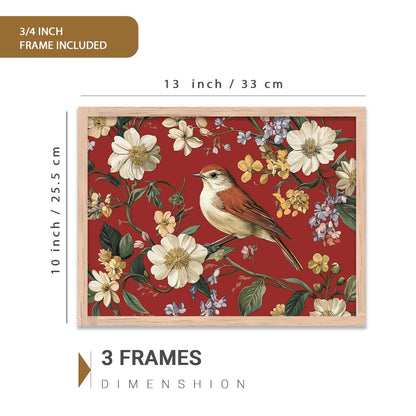 Floral Art Prints with Frame for Living Room Bedroom Home and Office Wall Decor Set of 6