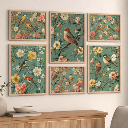 Traditional Art Prints with Frame for Living Room Bedroom Home and Office Wall Decor Set of 6
