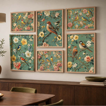 Traditional Art Prints with Frame for Living Room Bedroom Home and Office Wall Decor Set of 6