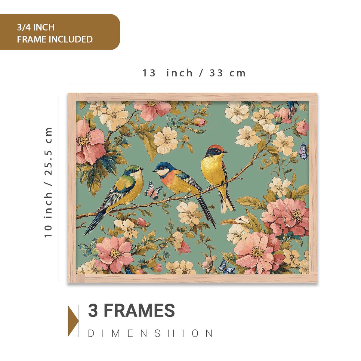 Traditional Art Prints with Frame for Living Room Bedroom Home and Office Wall Decor Set of 6