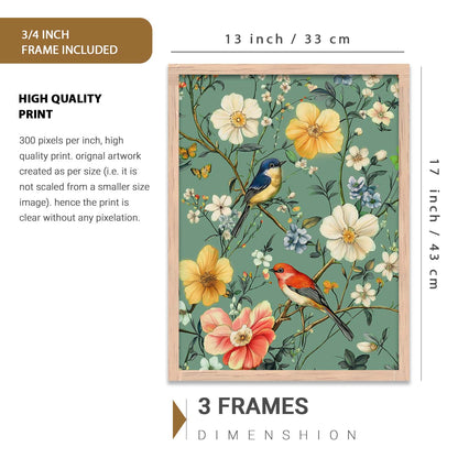 Traditional Art Prints with Frame for Living Room Bedroom Home and Office Wall Decor Set of 6