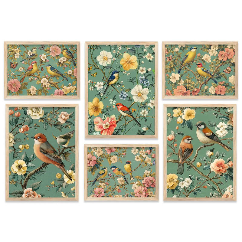 Traditional Art Prints with Frame for Living Room Bedroom Home and Office Wall Decor Set of 6