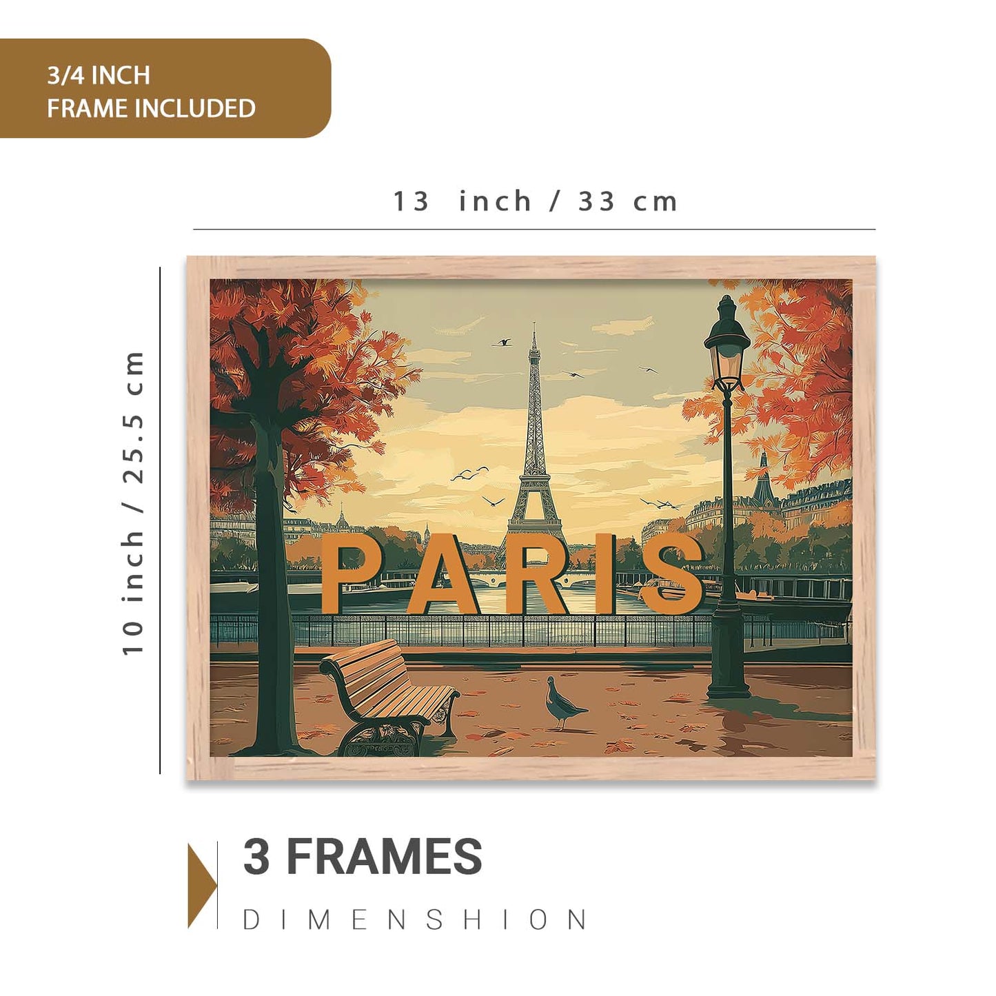 Premium Art Prints with Frame for Living Room Bedroom Home and Office Wall Decor Set of 6