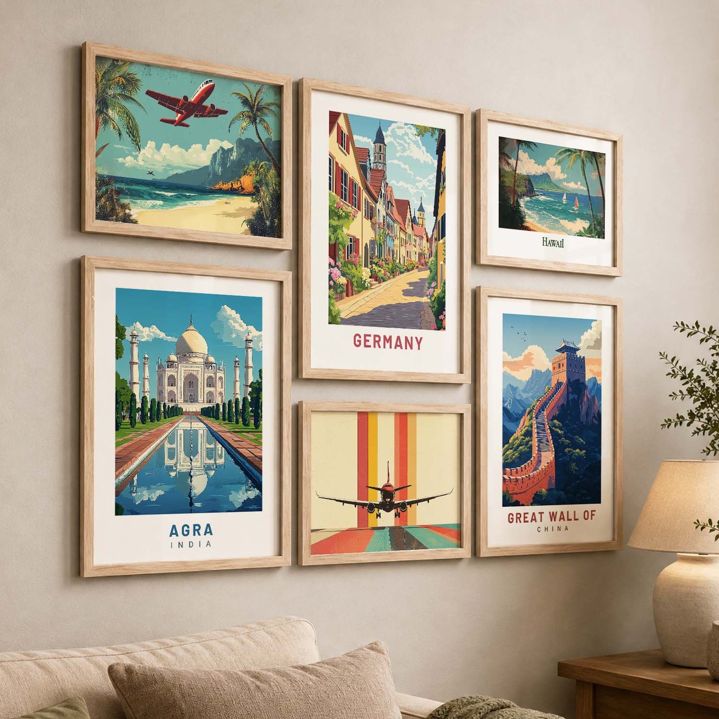 Premium  Art Prints with Frame for Living Room Bedroom Home and Office Wall Decor Set of 6