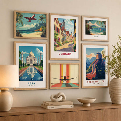 Premium  Art Prints with Frame for Living Room Bedroom Home and Office Wall Decor Set of 6