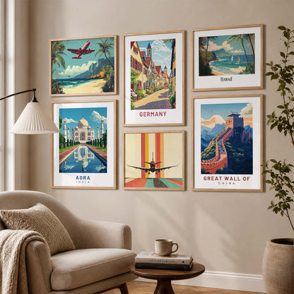 Premium  Art Prints with Frame for Living Room Bedroom Home and Office Wall Decor Set of 6