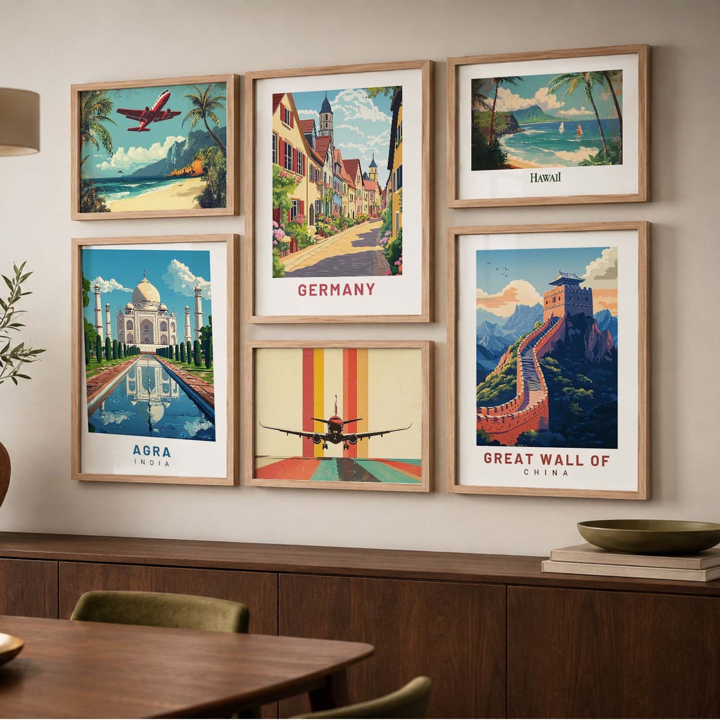 Premium  Art Prints with Frame for Living Room Bedroom Home and Office Wall Decor Set of 6