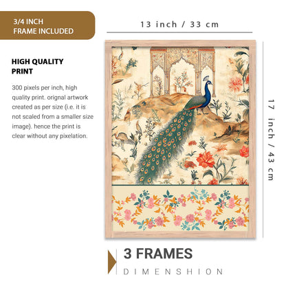 Traditional Art Prints with Frame for Living Room Bedroom Home and Office Wall Decor Set of 6