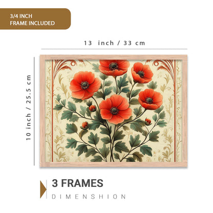 Floral Art Prints with Frame for Living Room Bedroom Home and Office Wall Decor Set of 6